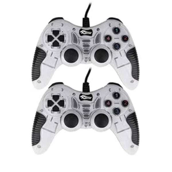 COUGAR-EGY (9012) USB Wired Double Gamepad Turbo Controller with Vibration Function For PC or Laptop, 1.5 Meter (white) - WHITE